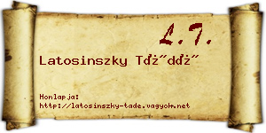 Latosinszky Tádé névjegykártya